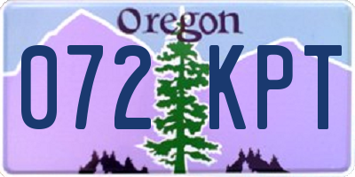 OR license plate 072KPT