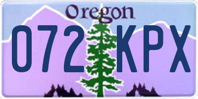OR license plate 072KPX