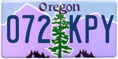 OR license plate 072KPY