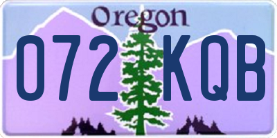 OR license plate 072KQB