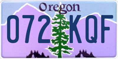 OR license plate 072KQF