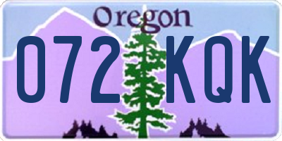 OR license plate 072KQK