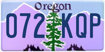 OR license plate 072KQP