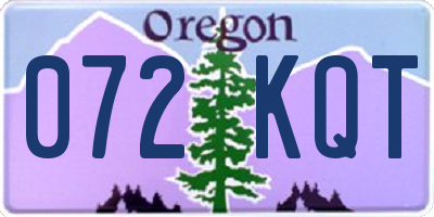 OR license plate 072KQT