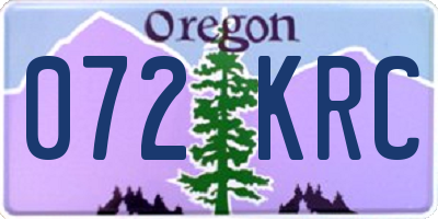 OR license plate 072KRC