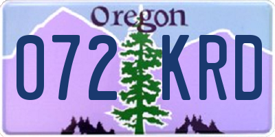 OR license plate 072KRD
