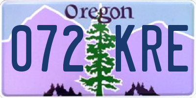 OR license plate 072KRE