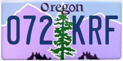 OR license plate 072KRF
