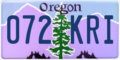OR license plate 072KRI