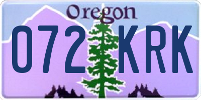 OR license plate 072KRK