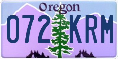 OR license plate 072KRM
