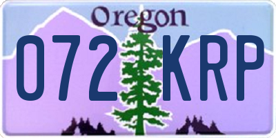 OR license plate 072KRP