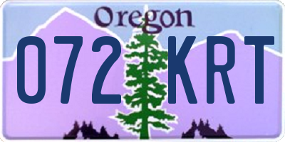 OR license plate 072KRT