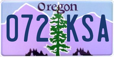 OR license plate 072KSA
