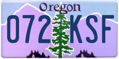 OR license plate 072KSF