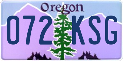 OR license plate 072KSG