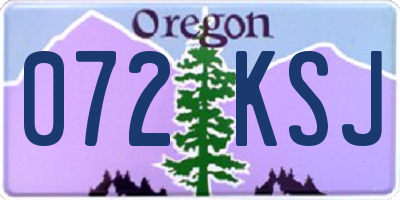 OR license plate 072KSJ