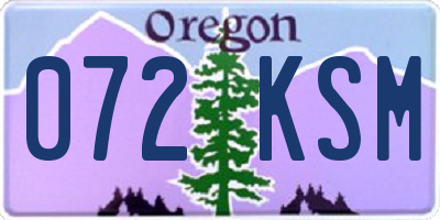 OR license plate 072KSM