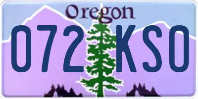 OR license plate 072KSO