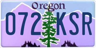 OR license plate 072KSR