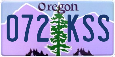 OR license plate 072KSS