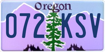 OR license plate 072KSV