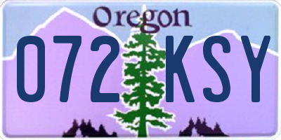 OR license plate 072KSY