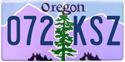 OR license plate 072KSZ