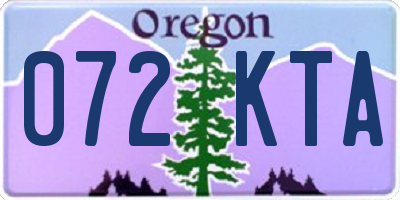 OR license plate 072KTA