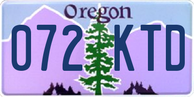 OR license plate 072KTD