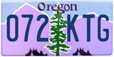 OR license plate 072KTG