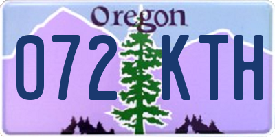 OR license plate 072KTH