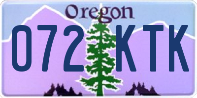OR license plate 072KTK