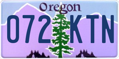 OR license plate 072KTN