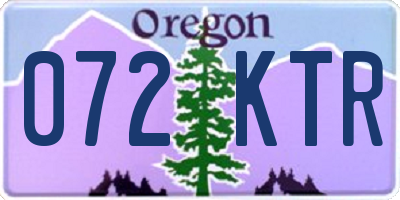 OR license plate 072KTR
