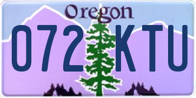 OR license plate 072KTU