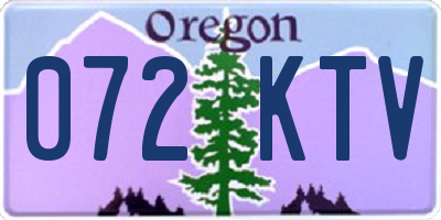 OR license plate 072KTV