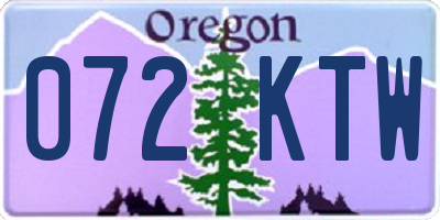 OR license plate 072KTW