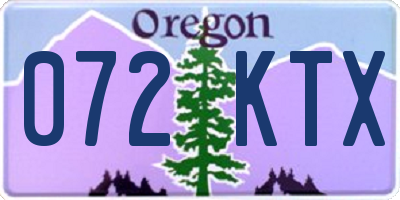 OR license plate 072KTX
