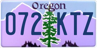 OR license plate 072KTZ