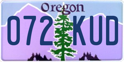OR license plate 072KUD