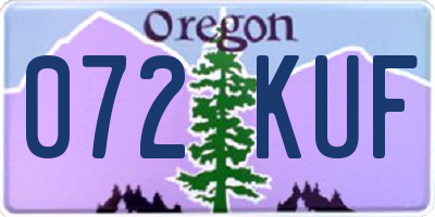 OR license plate 072KUF