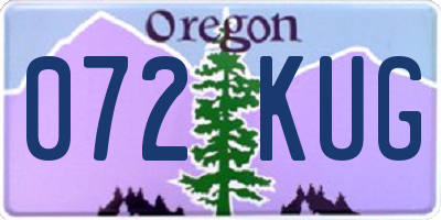 OR license plate 072KUG