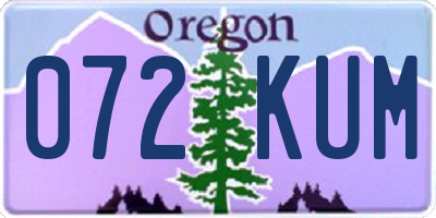 OR license plate 072KUM