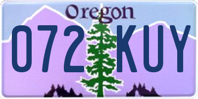 OR license plate 072KUY