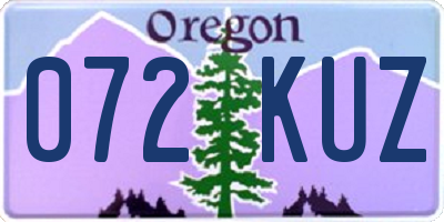OR license plate 072KUZ