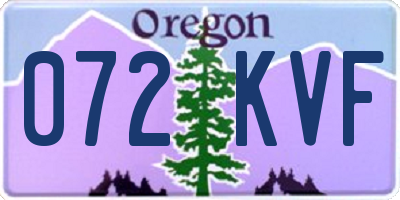 OR license plate 072KVF