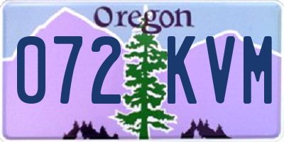 OR license plate 072KVM