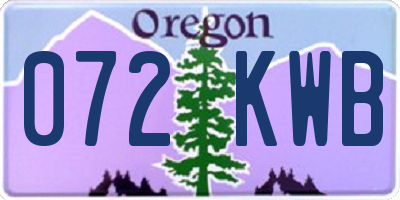OR license plate 072KWB
