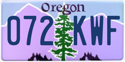 OR license plate 072KWF
